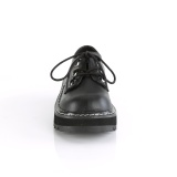 Kunstleder 3 cm LILITH-99 Schwarze punk schuhe mit schnürung