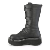 Kunstleder 5 cm EMILY-322 plateau damenstiefel mit schnalle