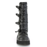 Kunstleder 5 cm EMILY-322 plateau damenstiefel mit schnalle