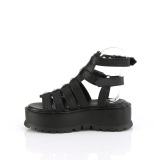 Kunstleder 5 cm SLACKER-18 emo gladiator sandaletten mit plateau