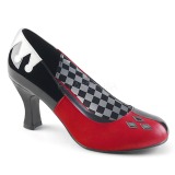 Kunstleder 7,5 cm HARLEY-42 Pinup pumps mit niedrigem absatz