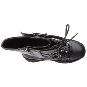 Kunstleder 9 cm DAMNED-225 plateau damenstiefel mit schnalle