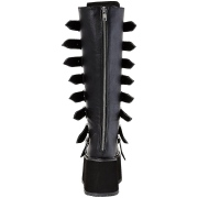 Kunstleder 9 cm DAMNED-318 plateau damenstiefel mit schnalle