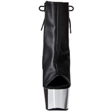 Kunstleder Schwarz 18 cm Pleaser ADORE-1018 Chrome Plateau Stiefeletten