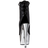 Kunstleder Schwarz 18 cm Pleaser ADORE-1018 Chrome Plateau Stiefeletten