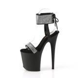 Kunstleder strass 20 cm FLAMINGO-870 pleaser high heels mit knöchelmanschette