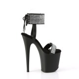 Kunstleder strass 20 cm FLAMINGO-870 pleaser high heels mit knöchelmanschette