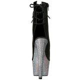 Kunstleder strasssteinen 18 cm BEJEWELED-1018D7 plateau damen stiefeletten