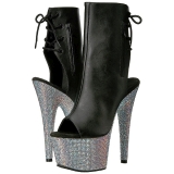 Kunstleder strasssteinen 18 cm BEJEWELED-1018D7 plateau damen stiefeletten
