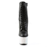 Kunstleder strasssteinen 18 cm BEJEWELED-1020-7 plateau damen stiefeletten