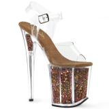 Kupfer 20 cm FLAMINGO-808GF glitter plateau high heels