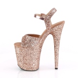 Kupfer 20 cm FLAMINGO-810LG glitter plateau high heels