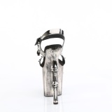 LED Totenkopf plateau 20 cm pleaser high heels - chrome