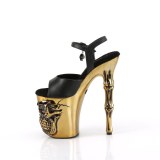 LED Totenkopf plateau 20 cm pleaser high heels chrome - copper