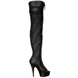 Lace Fabric 15 cm DELIGHT-3025ML Platform Thigh High Boots