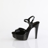 Lack 13 cm MARTINI-509 Schwarze plateau high heels sandaletten