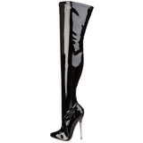 Lack 16 cm DAGGER-3000 Overknees Stiefel Flacher Heels