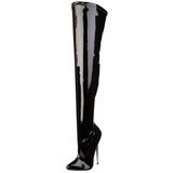 Lack 16 cm DAGGER-3000 Overknees Stiefel Flacher Heels