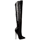 Lack 16 cm DAGGER-3060 Overknees Stiefel Flacher Heels