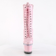 Lack 18 cm SPECTATOR-1040 platform ankle boots mit schnürsenkel in rosa