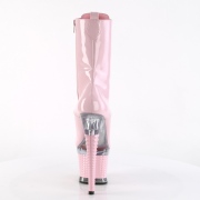 Lack 18 cm SPECTATOR-1040 platform ankle boots mit schnürsenkel in rosa