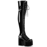 Lackleder 13 cm CAMEL-300 overknee stiefel mit schnrung