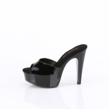 Lackleder 13 cm MARTINI-501 Schwarze high heels mules