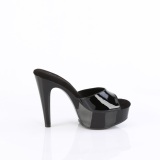 Lackleder 13 cm MARTINI-501 Schwarze high heels mules