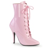 Lackleder 13 cm SEDUCE-1020 Rosa high heels stiefeletten