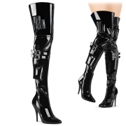 Lackleder 13 cm SEDUCE-3019 Schwarze overknee stiefel für männer