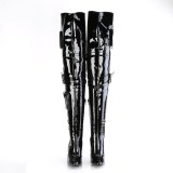 Lackleder 13 cm SEDUCE-3019 Schwarze overknee stiefel für männer