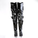 Lackleder 13 cm SEDUCE-3019 Schwarze overknee stiefel für männer