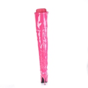 Lackleder 13 cm SEDUCE-3024 Fuchsia overknee stiefel mit schnürung