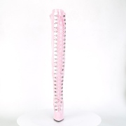 Lackleder 13 cm SEDUCE-3024 Rosa overknee stiefel mit schnrung