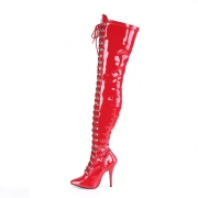 Lackleder 13 cm SEDUCE-3024 Rote overknee stiefel für männer