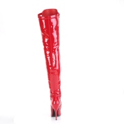 Lackleder 13 cm SEDUCE-3024 Rote overknee stiefel mit schnürung