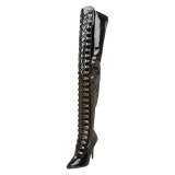 Lackleder 13 cm SEDUCE-3024 Schwarze overknee stiefel für männer