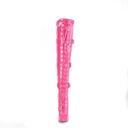 Lackleder 13 cm SEDUCE-3028 Pink overknee stiefel mit schnürung