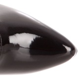 Lackleder 13 cm SEDUCE-3028 Schwarze overknee stiefel mit schnürung