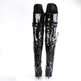 Lackleder 13 cm SEDUCE-3080 Schwarze overknee stiefel für männer