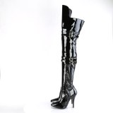 Lackleder 13 cm SEDUCE-3080 overknee lackstiefel mit schnallen