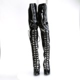 Lackleder 13 cm SEDUCE-3082 overknee lackstiefel mit schnürung