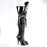 Lackleder 13 cm SEDUCE-3082 overknee lackstiefel mit schnürung