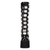 Lackleder 14 cm SWING-815 alternative plateaustiefel mit schnalle schwarze
