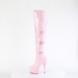 Lackleder 15 cm DELIGHT-3018 overknee lackstiefel mit schnallen rosa
