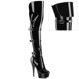 Lackleder 15 cm DELIGHT-3018 overknee lackstiefel mit schnallen schwarze