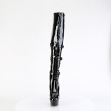 Lackleder 15 cm DELIGHT-3018 overknee lackstiefel mit schnallen schwarze
