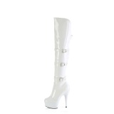 Lackleder 15 cm DELIGHT-3018 overknee lackstiefel mit schnallen weisse