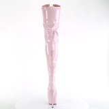 Lackleder 15 cm DELIGHT-3027 Rosa overknee stiefel mit schnürung