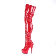 Lackleder 15 cm DELIGHT-3027 Rote overknee stiefel mit schnürung